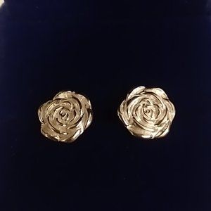 Sterling Silver Rose Post Earrings